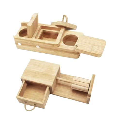 getuse Hölzerner Hamster Futtersuche Spielzeug Verstecken Leckerlis Puzzle Anreicherung für Kleintiere von getuse