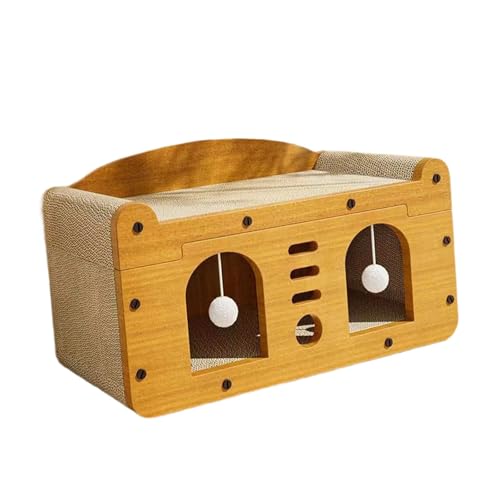 getuse Katzenkratzhaus mit Teasing Ball, multifunktionales Kätzchenspielzeug für Indoor-Katzen, gemütliches Kratzbrett und Schlafbereich, Design für die Krallenpflege getuse Katzenkratzhaus mit Teasing Ball, multifunktionales Kätzchenspielzeug für Indoor-Katzen, gemütliches Kratzbrett und Schlafbereich, Design für die Krallenpflege von getuse