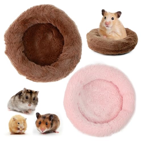 2 Stuck Meerschweinchen Bett Kaninchenbett, Niedliche Runde Piggy Crash Mat, Weiches und seidiges Haustiernest, Warme Winterunterlagen für Chinchillas, Flughörnchen und Streifenhörnchen(Rosa+Braun) 2 Stuck Meerschweinchen Bett Kaninchenbett, Niedliche Runde Piggy Crash Mat, Weiches und seidiges Haustiernest, Warme Winterunterlagen für Chinchillas, Flughörnchen und Streifenhörnchen(Rosa+Braun) von gexuamz