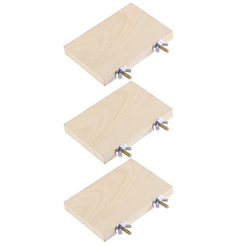 Barchen Vogelkäfig 7 Part Holzplattform Vogelspielzeug für Käfigzubehör 3PCs von ggtuyt