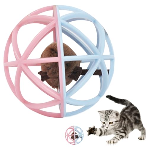 ggtuyt Mäuse Tier Spielzeug Katzen Spielzeugkugeln Interaktive Spielzeugkatze Mausspielzeug Plastikball Simulierte Soundkatze Lustige Quietschmaus Katzenspielzeug zum Spielen, Jagd, Kauen, Training 1 von ggtuyt