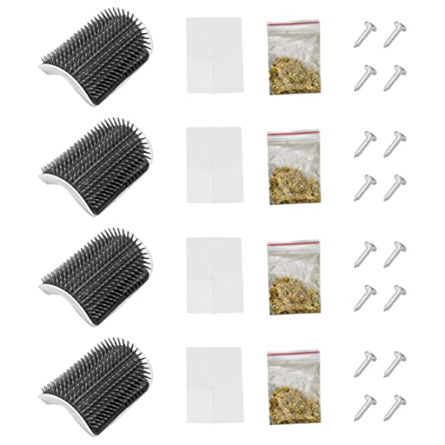 ggtuyt Rakel -Katzen -Selbst Groomer Wall Ecke Massage Kamm mit Katzenfischschrauben Pflegepinsel für Kätzchen 4pcs von ggtuyt