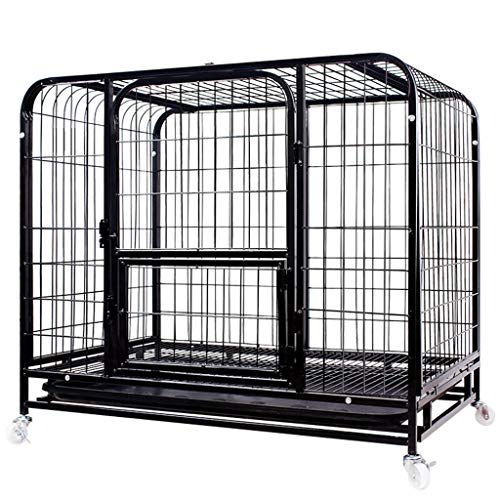 Crate Bold Hundekäfig Großer Hund Mittelgroßer Hund Kleiner Hund Quadratrohr Haustierkäfig Schwarz mit Rädern Haustier Laufstall von ghghnrtgefrgnhnxdf