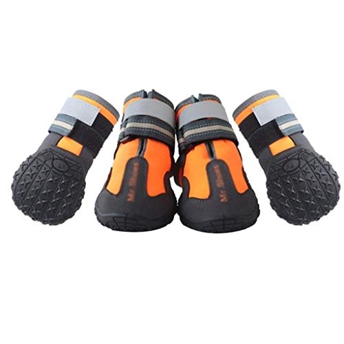 Haustier-Hundeschuhe für Sport, Berg, tragbar für Haustiere, PVC-Sohlen, wasserdicht, reflektierend, perfekt für kleine, mittelgroße und große Hunde (Größe : 5) von ghghnrtgefrgnhnxdf