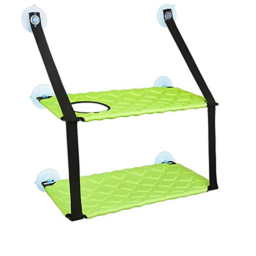 Katze Doppellagige Hängematte Balkon Saugnapf Hängematte Nest Fenster Supplies Katzennest Glas Fenster Hängematte Hängend (Grün) von ghghnrtgefrgnhnxdf