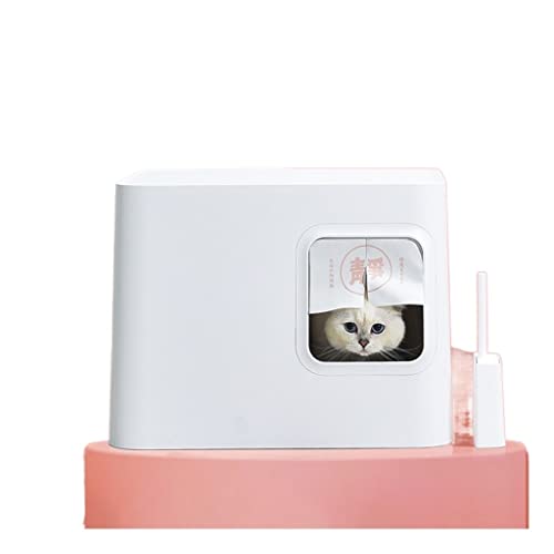 Katzentoilette, vollständig geschlossen, japanischer Stil, Katzentoilette, Kätzchen, Anti-Spritzer und Deodorant, Korridor-Stil, Haustiertoilette mit Vorhang, rosa und weiß, Katzentoilette (weiß) von ghghnrtgefrgnhnxdf