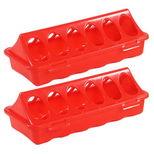 Geflügelfutterautomat - Geflügel -Fütterungsschale - Wachtelfutterköpfe Ohne Abfall | 2pcs 6-Slot Fowl Feeder Trog | Vogelfütterungsspender Für Küken, Entenküken, Tauben, Wachteln Und Klein von gifyym