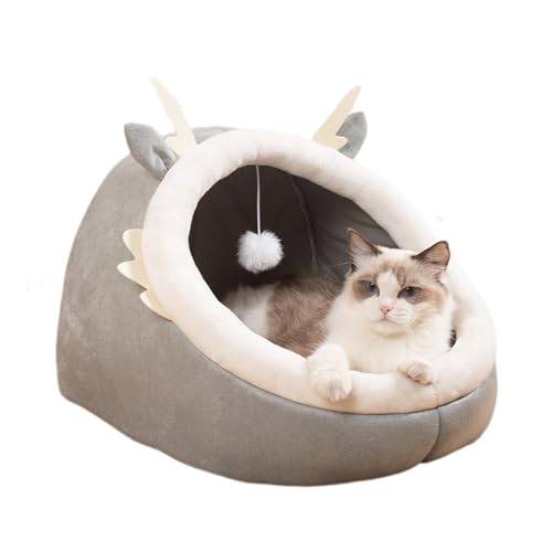 Katzenhöhlenbett, halbgeschlossene, weiche, warme Höhle, schönes Hundebett, Kätzchen-Schlafnest, Haustierzelt, Schlafbett für kleine Haustiere, Kätzchen, Welpen, Meerschweinchen, kleine Häschen und von gifyym