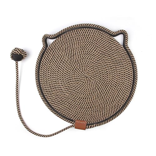 Katzenkratzmatte, Runder Katzenkratzer mit Ohren, Möbelschutz Katzenkratzer, Horizontaler Katzenkratzer, Ohren Katzenkratzpad für Indoor Katzen, Kätzchen und Katzenspielzeug Katzenkratzmatte, Runder Katzenkratzer mit Ohren, Möbelschutz Katzenkratzer, Horizontaler Katzenkratzer, Ohren Katzenkratzpad für Indoor Katzen, Kätzchen und Katzenspielzeug von gifyym