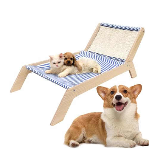 Liegendes Katzenbett | Universelle erhöhte Katzenbetten, Katzenschaukelbett | Schaukelstuhl mit Holzrahmen, multifunktionales Kätzchen-Hochbett, Katzenliege, Strandstuhl für Kätzchen und Welpen Liegendes Katzenbett | Universelle erhöhte Katzenbetten, Katzenschaukelbett | Schaukelstuhl mit Holzrahmen, multifunktionales Kätzchen-Hochbett, Katzenliege, Strandstuhl für Kätzchen und Welpen von gifyym