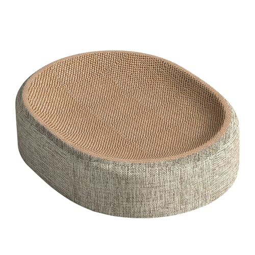 Ovales Katzenkratzbrett - Verschleißfestes Sisal | Gewebtes Katzenkratzpad - Indoor Katzen | Kratzunterlage und Napfbett - Krallenschärfen und keine Schuppen 41x31x10cm - 2-in-1 Ovales Katzenkratzbrett - Verschleißfestes Sisal | Gewebtes Katzenkratzpad - Indoor Katzen | Kratzunterlage und Napfbett - Krallenschärfen und keine Schuppen 41x31x10cm - 2-in-1 von gifyym