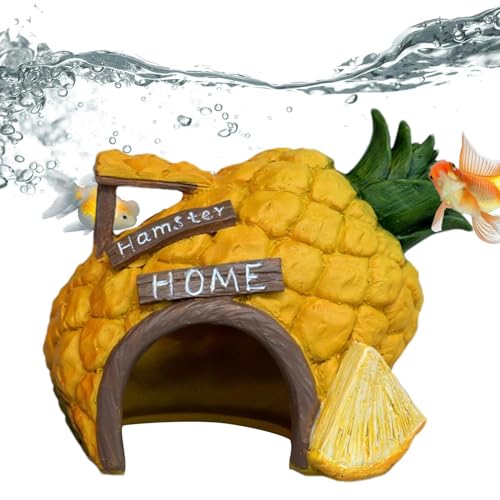 gifyym Fisch für Aquarium, Harz Obsthaus Höhle Ornament, und Gemüse Betta Fischhaus Aquarium Ornament Wasserhöhlen Verstecken Spielen und Ausruhen Unterschlupf für Reptilien und Schildkröten von gifyym