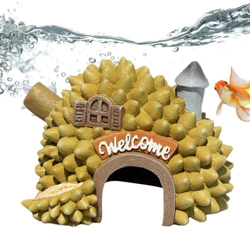 gifyym Fisch für Aquarium, Harz Obsthaus Höhle Ornament, und Gemüse Betta Fischhaus Aquarium Ornament Wasserhöhlen Verstecken Spielen und Ausruhen Unterschlupf für Reptilien und Schildkröten von gifyym