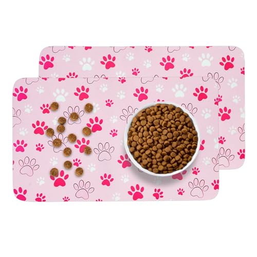 giteo bedding 2 x saugfähige Hundematte für Futter- und Wassernapf, keine Flecken, schnell trocknende Spendermatten für Hunde und Katzen, bezauberndes Haustierbedarf, Platzset für unordentliche giteo bedding 2 x saugfähige Hundematte für Futter- und Wassernapf, keine Flecken, schnell trocknende Spendermatten für Hunde und Katzen, bezauberndes Haustierbedarf, Platzset für unordentliche von giteo bedding