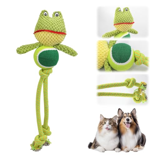 givuaime Hundespielzeug für Aggressive Kauer, 2025 Neuest Kuscheltier für Hunde Unkaputtbar, Quietschen Frosch-Enten-Ferkel Seil Spielzeug Geflochtene Dog Toys für Kleine Mittelgroßen Hund (Grün) givuaime Hundespielzeug für Aggressive Kauer, 2025 Neuest Kuscheltier für Hunde Unkaputtbar, Quietschen Frosch-Enten-Ferkel Seil Spielzeug Geflochtene Dog Toys für Kleine Mittelgroßen Hund (Grün) von givuaime