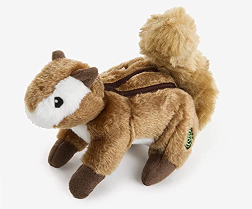 Moonmoon goDog Wildlife Streifenhörnchen, Plüsch, für Hunde und Welpen, weich und langlebig, robust und kaufest, verstärkte Nähte, Braun, Größe L von goDog