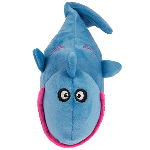 goDog Action Plush Shark Animated Squeaky Dog Toy, Chew Guard Technology - Blue, One Size von goDog