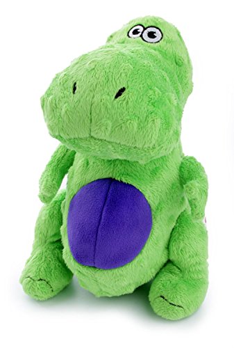 goDog Dinos T-Rex Squeaky Plush Dog Toy, Chew Guard Technology - Green, Large von goDog