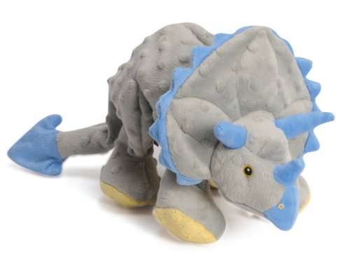 goDog Dinos Frills Squeaky Plush Dog Toy, Chew Guard Technology - Gray, Large von goDog