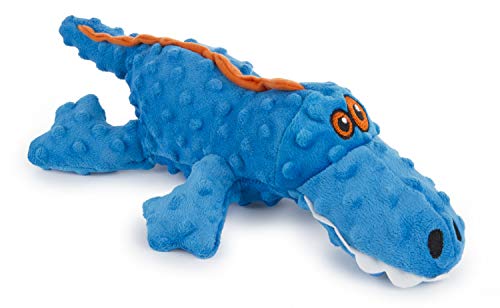 goDog Gators Squeaky Plush Dog Toy, Chew Guard Technology - Blue, Large von goDog