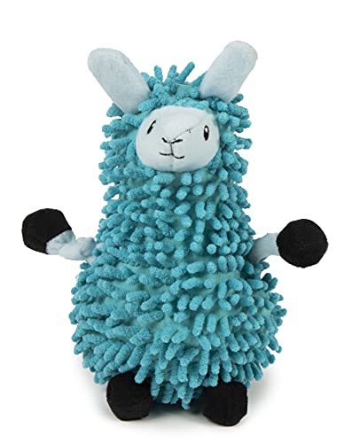 goDog Llamas Noodle Quietschendes Plüsch-Hundespielzeug, Kauschutz-Technologie, Blau, Größe S von goDog