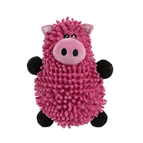 goDog Mopz Pig Hundespielzeug, quietschend, Plüsch, Kauschutz-Technologie, Pink, Größe L von goDog