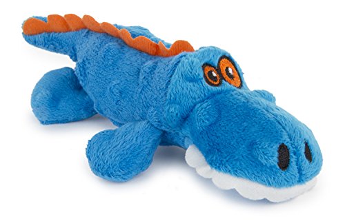 goDog Plüsch-Hundespielzeug, Alligator, mit Kauschutz, robust, Blau von goDog