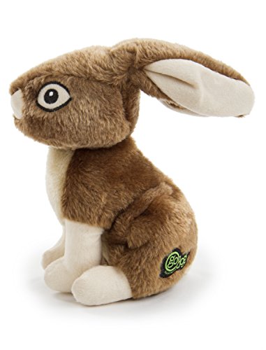 goDog Wildlife Rabbit Quietschendes Plüsch-Hundespielzeug, Kauschutz-Technologie, Braun, Größe L von goDog
