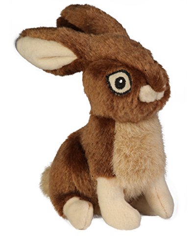 goDog Wildlife Rabbit Quietschendes Plüsch-Hundespielzeug, Kauschutz-Technologie, Braun, Größe L von goDog