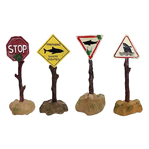 gofidin 4 x Aquarium-Ornamente, Hai-Warnschilder, Harz, Dekoration, Handwerk, Landschaft, Dekoration für Aquarium, Aquarium gofidin 4 x Aquarium-Ornamente, Hai-Warnschilder, Harz, Dekoration, Handwerk, Landschaft, Dekoration für Aquarium, Aquarium von gofidin