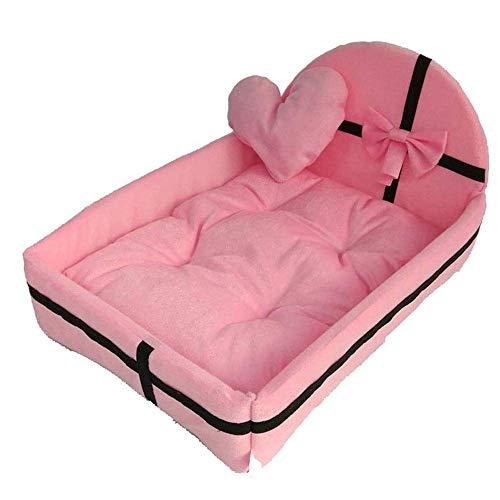gongxi Winterwarmes Haustierbett Mit Plüschkissen Für Kleine Und Mittlere Hunde-Pink von qwert