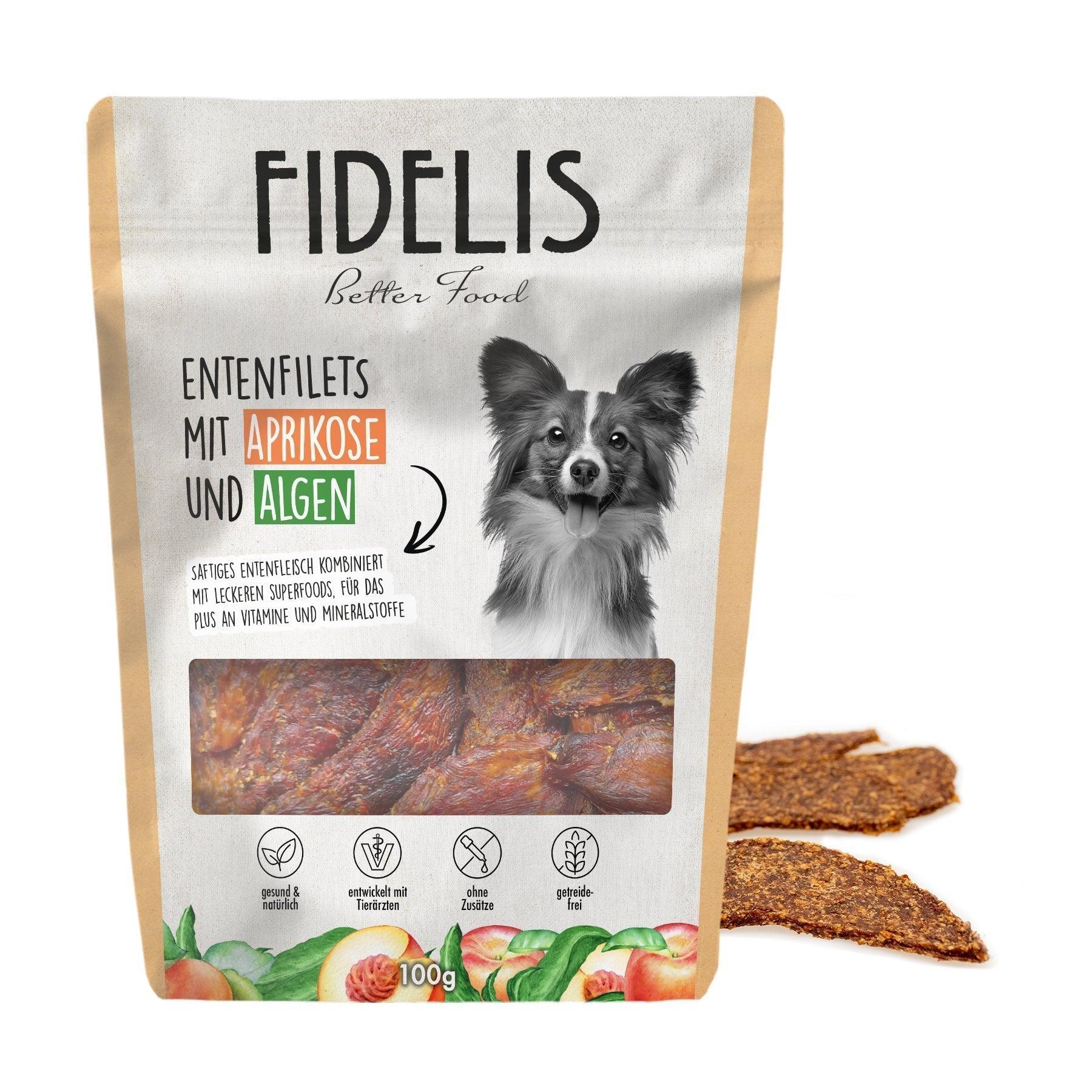 Entenfilets mit Alge und Aprikose (100g) von goodmoodpetfood