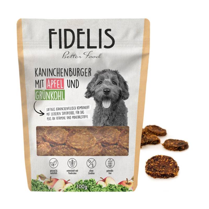 Kaninchenburger mit Apfel und Grünkohl (100g) von goodmoodpetfood