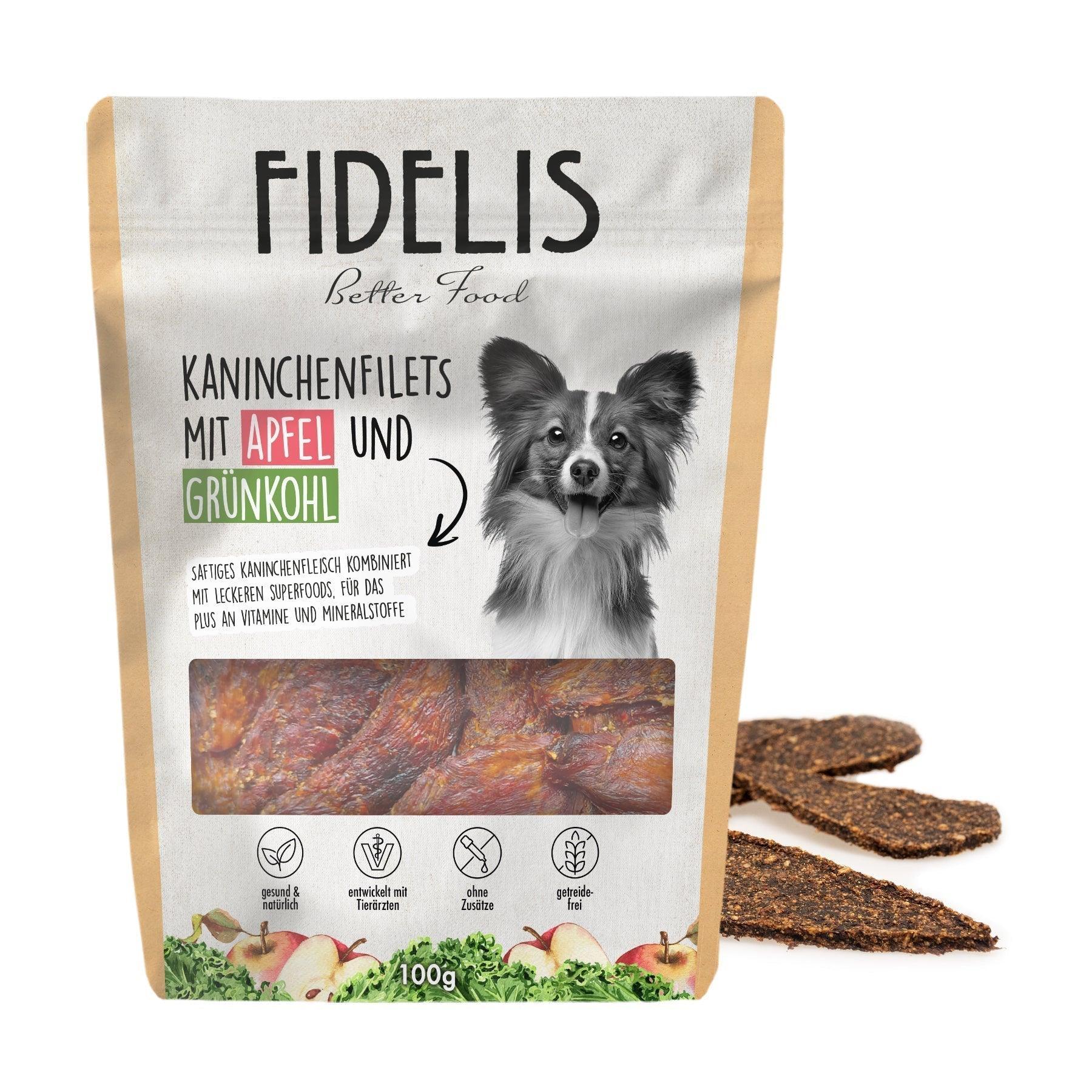 Kaninchenfilets mit Apfel und Grünkohl (100g) von goodmoodpetfood