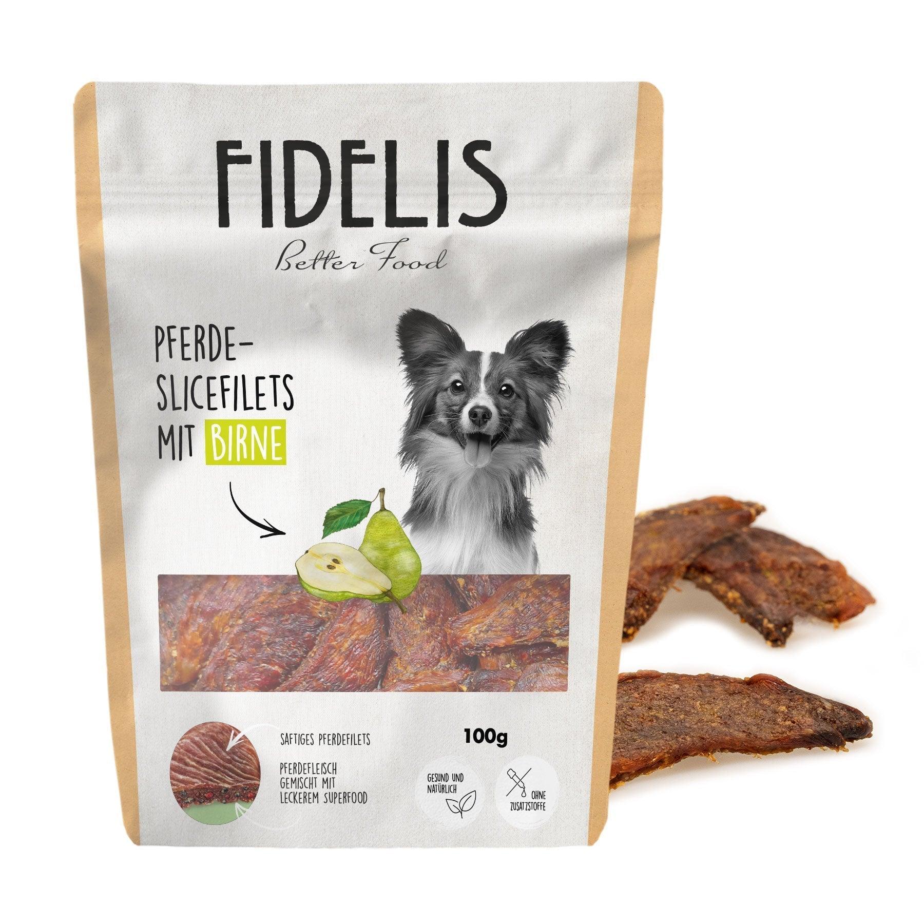 Pferde Slice Filet mit Birne (100g) von goodmoodpetfood