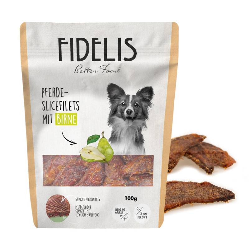 Pferde Slice Filet mit Birne (100g) von goodmoodpetfood