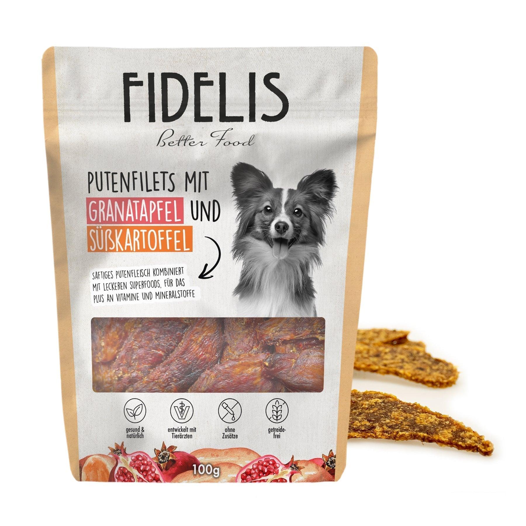 Putenfilets mit Granatapfel und Süßkartoffel (100g) von goodmoodpetfood