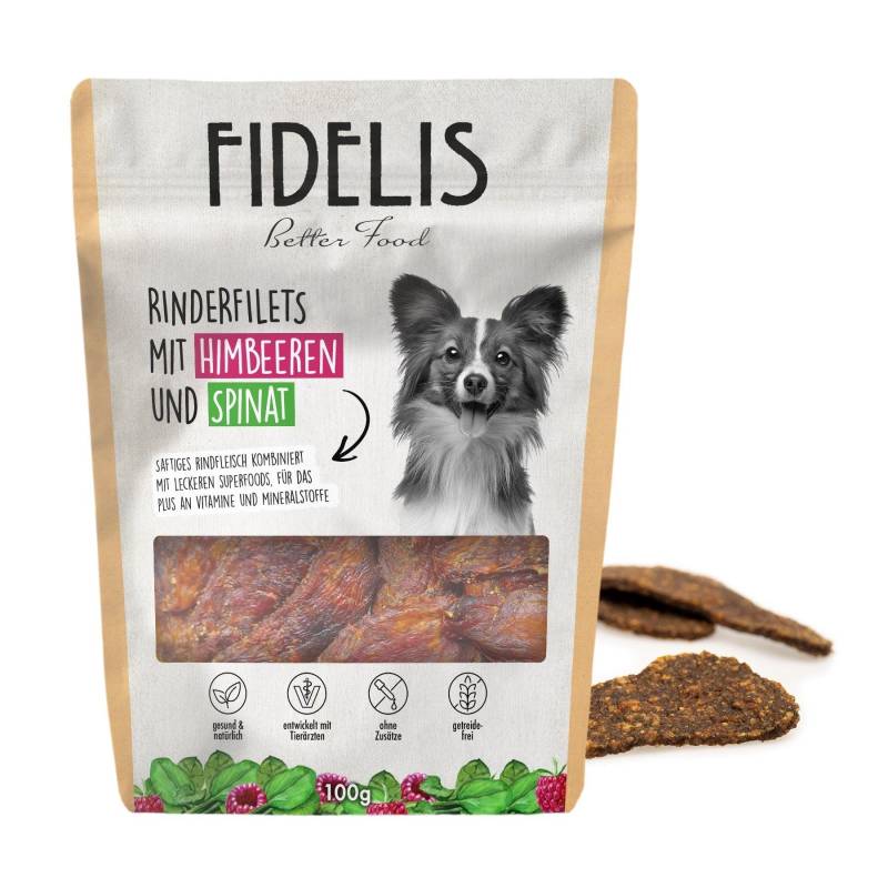 Rinderfilets mit Himbeeeren und Spinat (100g) von goodmoodpetfood