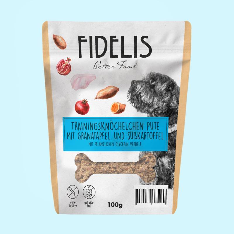 Trainingsknöchelchen Pute mit Granatapfel und Süßkartoffel (100g) von goodmoodpetfood