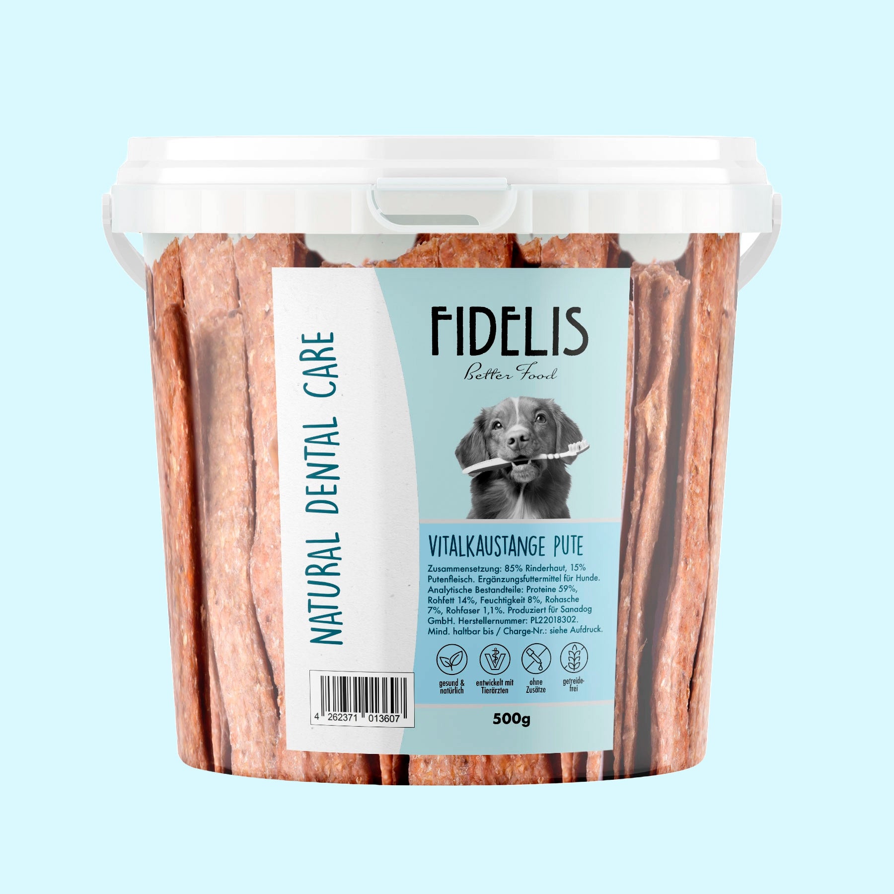 Vitalkaustange Pute (500g-Eimer) von goodmoodpetfood