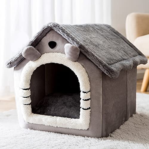 gors Weiches Katzenbett, Tiefschlafhaus, Hunde, Katzen, Winterhaus, abnehmbares Kissen, faltbares Zwinger, Katzenbett, Welpen, Haustierbedarf (M, 01) von gors