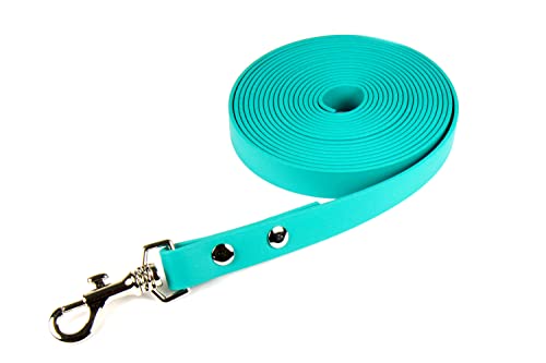 green-pawz Biothane® Schleppleine Teal 19mm breit, wahlweise Länge 1-15 Meter (10 Meter ohne Handschlaufe) von green-pawz