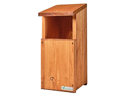 Eulenbox aus Holz, handgefertigt, wasserdicht, belüftet, große Öffnung, ideal für eine Vielzahl von Vögeln, handgefertigt, einfache Installation von greenfeathers