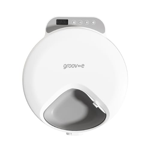 Groov-e Pet-Tech Automatischer Nassfutter Pet Feeder - Futterspender für Katzen & kleine Hunde, 4X 240 ml Fächer, zeitgesteuerter Zeitplan bis zu 4 Mahlzeiten täglich, inklusive 2 Kühlakkus von groov e