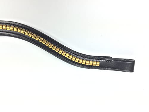 gs-sports Stirnband Stirnriemen für Trensen goldfarbenes Clincher- Stirnband Leder Schwarz 42 cm gs-sports Stirnband Stirnriemen für Trensen goldfarbenes Clincher- Stirnband Leder Schwarz 42 cm von gs-sports