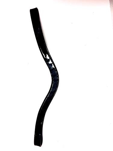 gs- sports schlicht und edel Stirnband für Trense/Zaumzeug geschwungen schwaz Lackleder (X Full) von gs- sports