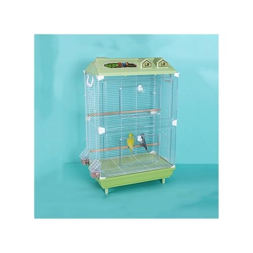 guiling-1986 Vogelkäfig Transparenter Vogelkäfig aus Acryl for Papageien, dreiseitig, Draht, for den Haushalt, großes ausziehbares Chassis Vogelhaus(Green) von guiling-1986