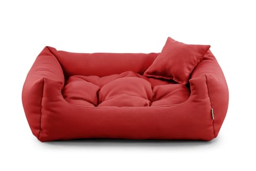 gutekissen® Stoff Hundebett Hundeliege Hundekissen Hundeliege Hundeliege Hundeliege - Langlebige Materialien und hohe Qualität NEO (2XL - 110x90, Rot) von gutekissen