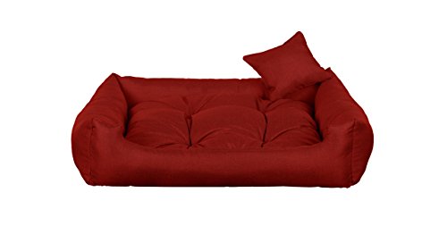 gutekissen® Stoff Hundebett Hundeliege Hundekissen Hundeliege Hundeliege Hundeliege - Langlebige Materialien und hohe Qualität CODURA (2XL – 110x90 Rot) von gutekissen