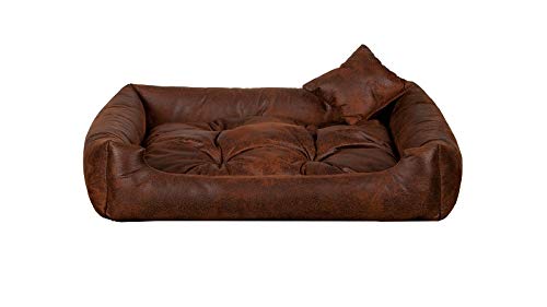 Hundebett aus Ökoleder Hundebett Hundesofa Hundeliege Hundekissen Kunstleder Hundeschlafplatz - Langlebige Materialien und hohe Qualität EKO (2XL - 110x90, Kupferrot) von gutekissen